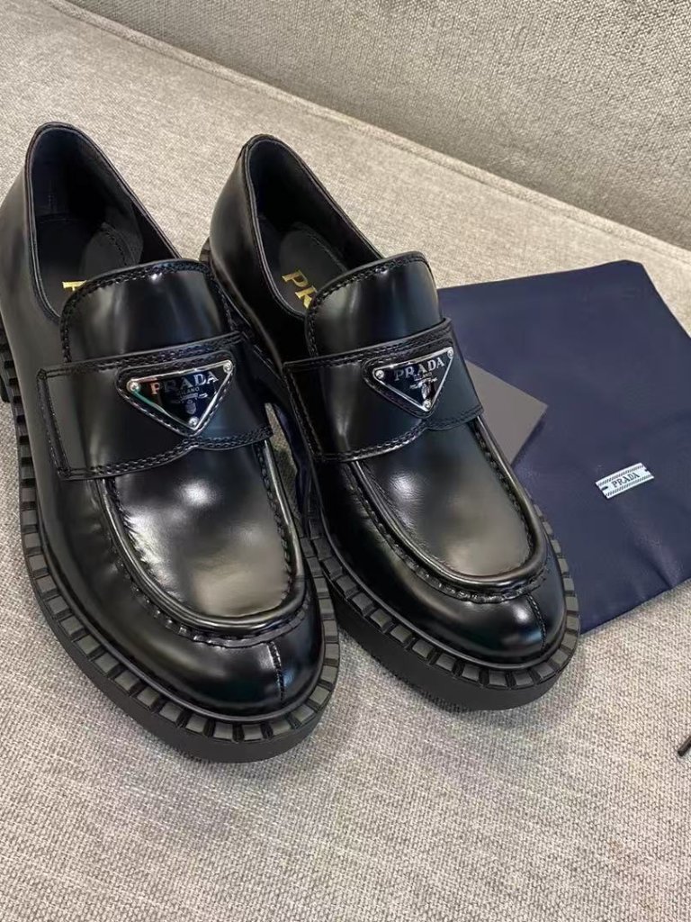 Prada Triangle Logo Platform Loafers 400$